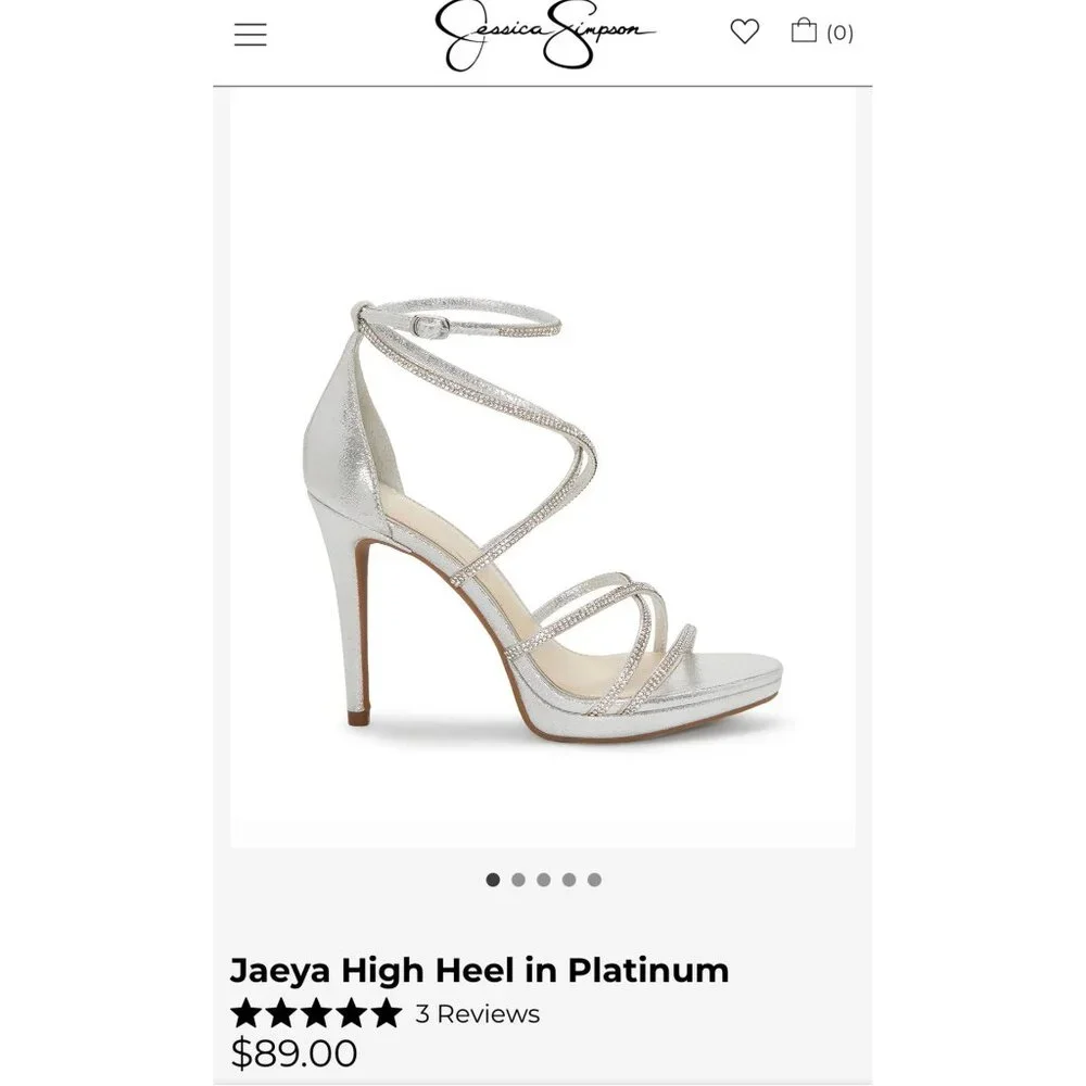 Jessica Simpson Jaeya High Heel Sandals In Platinum Size 9M